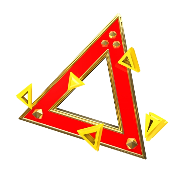 喜庆电商三角形金属几何图形