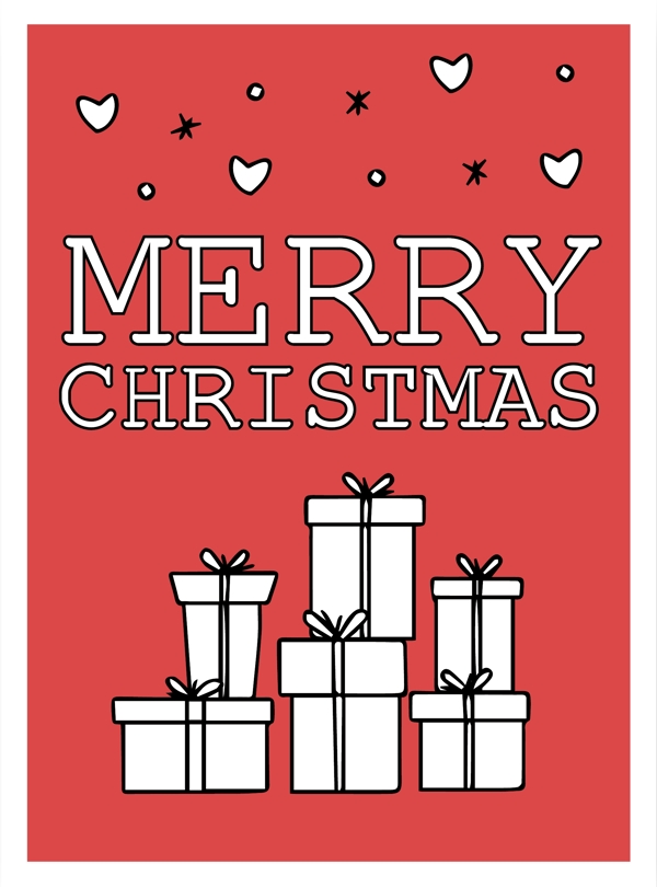 欧式圣诞节字体贺卡手绘背景素材