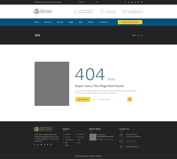 精美的企业电子科技商务网站之404错误