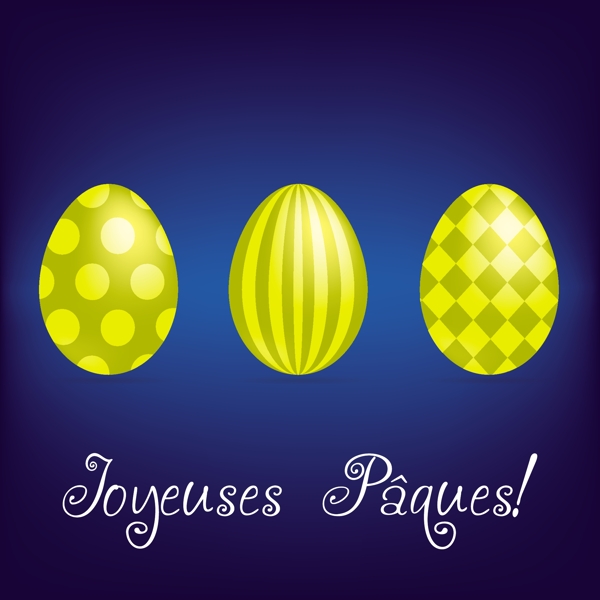 法国复活节快乐鲜鸡蛋卡矢量格式