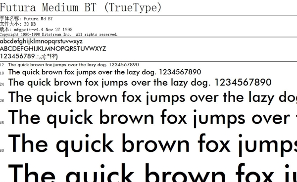 FuturaMediumBT字体