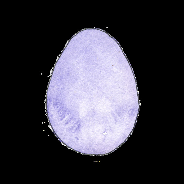 紫色手绘复活蛋万圣节透明装饰素材
