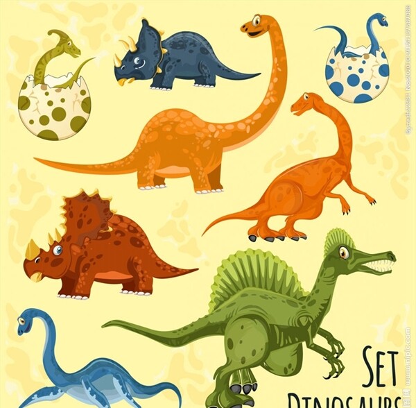 彩色恐龙设计图片