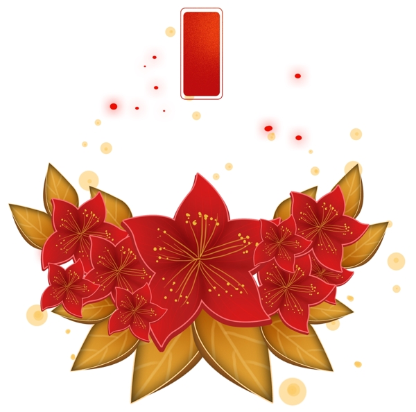 新年中式红色梅花装饰