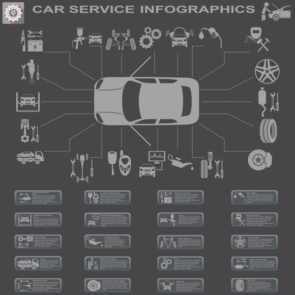 创意汽车配件信息设计图
