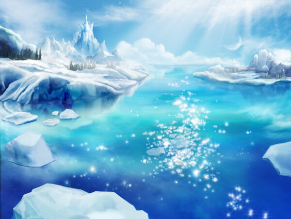 美丽的雪地湖畔图片