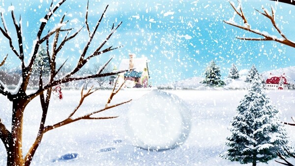 唯美中国传统节气立冬雪球背景素材
