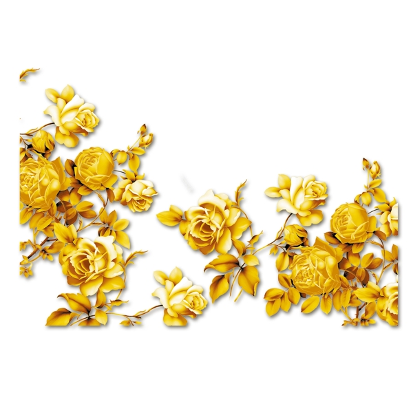金色玫瑰装饰素材可商用