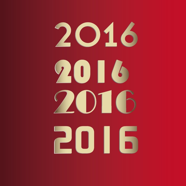2016金色素材新年海报