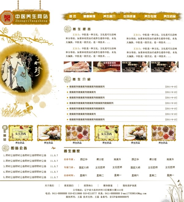 中医网站模板图片