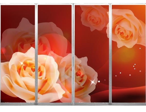 梦幻白色玫瑰花移门系列3梦幻白色玫瑰花移门系列矢量白色玫瑰花红色的底白色玫瑰广告设计移门图案