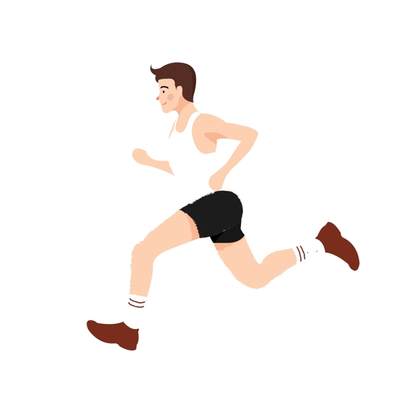 跑步健身的男子卡通元素
