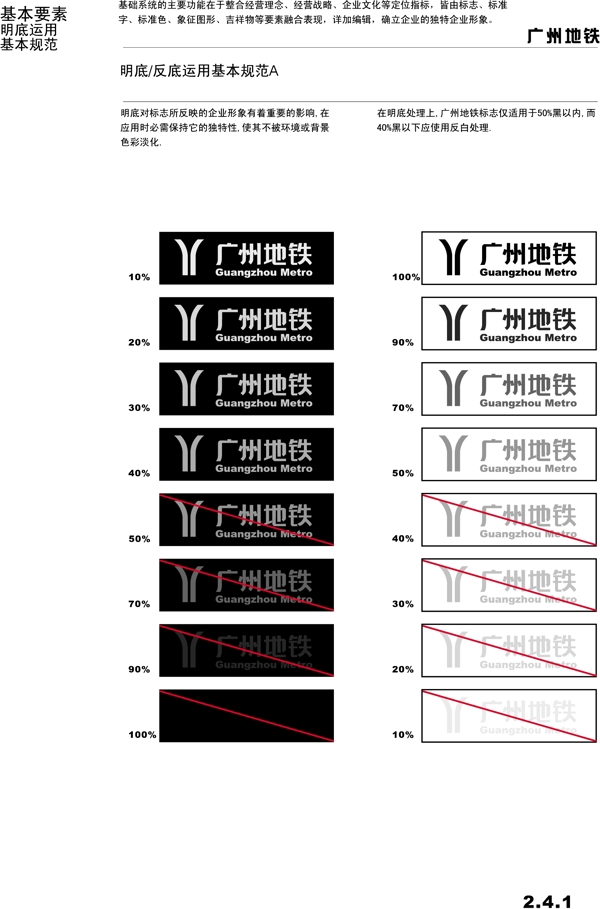 广州地铁VIS矢量CDR文件VI设计VI宝典基本要素