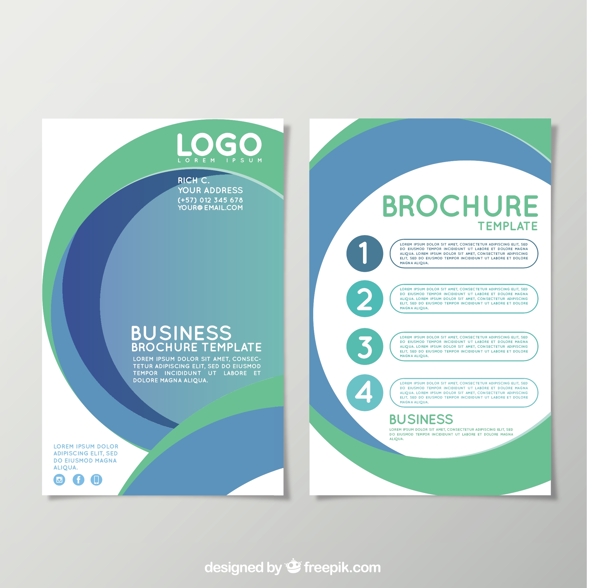 绿色和蓝色商业手册