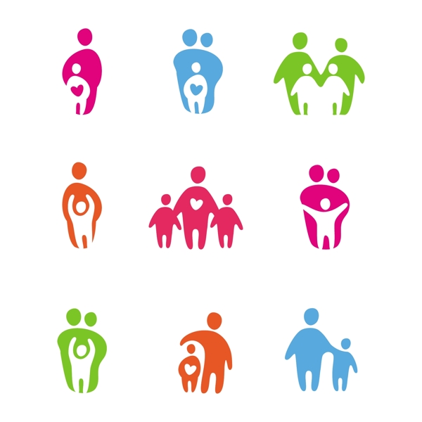 家庭人员图标logo图片