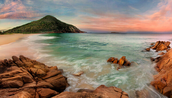澳大利亚岸海石海浪