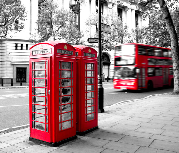 伦敦红色电话亭图片