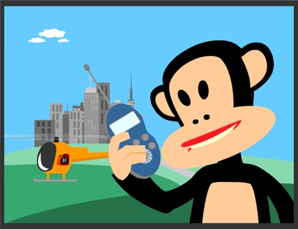 位图动物大嘴猴建筑遥控飞机免费素材