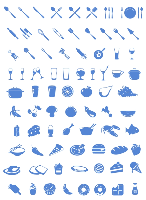食品餐饮餐具美食图标icon设计