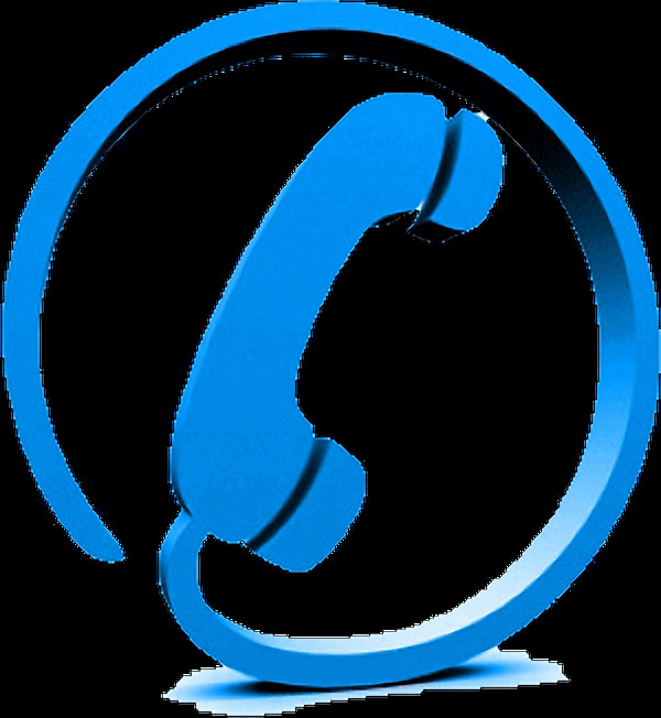 蓝色3d电话图标免抠png透明图层素材