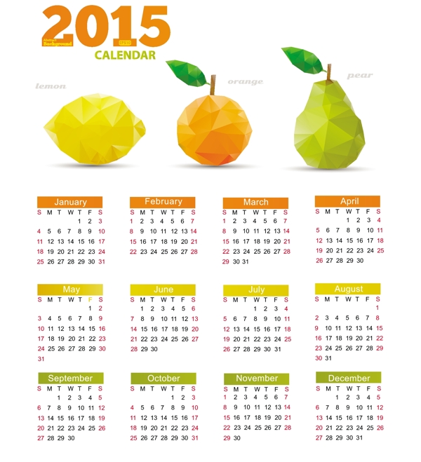 2015水果年历图片