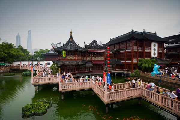 上海豫园九曲桥图片