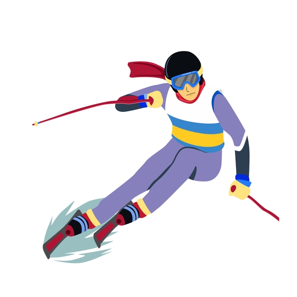 卡通滑雪运动员设计