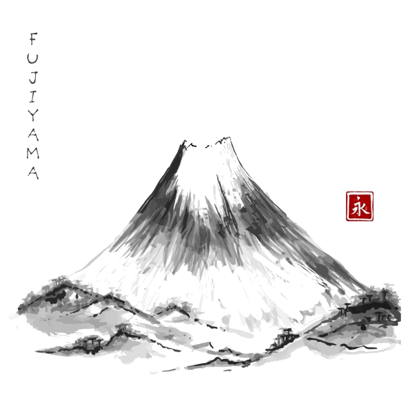 水墨水墨画水墨山水画