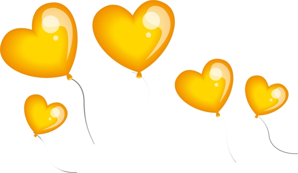 黄色爱心气球