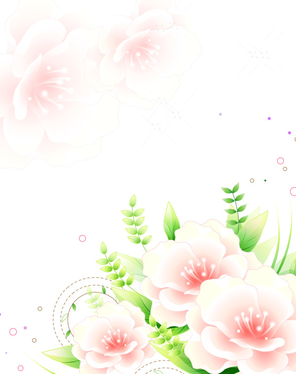 梦幻粉色花朵背景