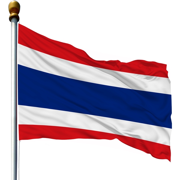 带旗杆的泰国国旗