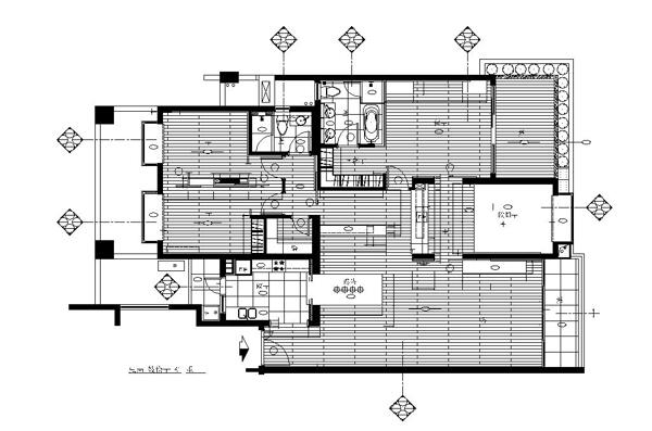 新中式三室一厅室内设计平面图