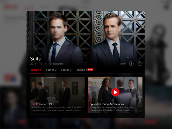 Netflix移动手机APP界面UI