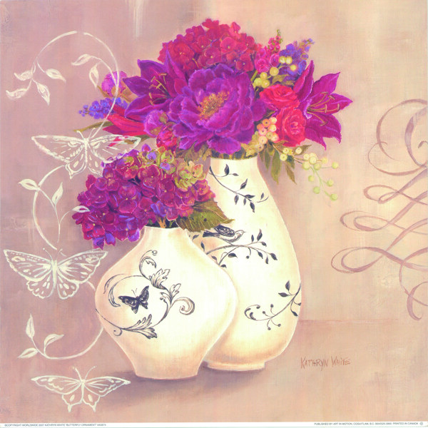 手绘花朵花瓶
