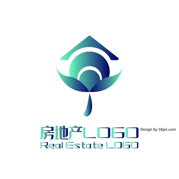 原创创意简约大气叶子房子房地产LOGO