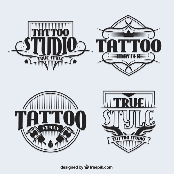 纹身工作室标示的复古风格