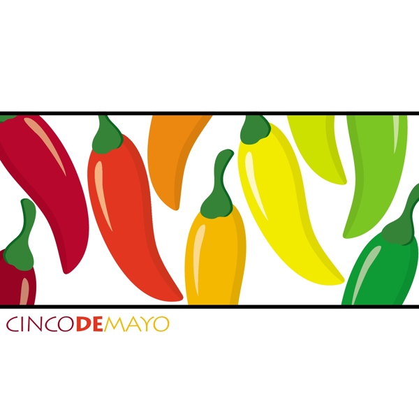 FelizCincodeMayo幸福5月第五矢量格式的辣椒卡