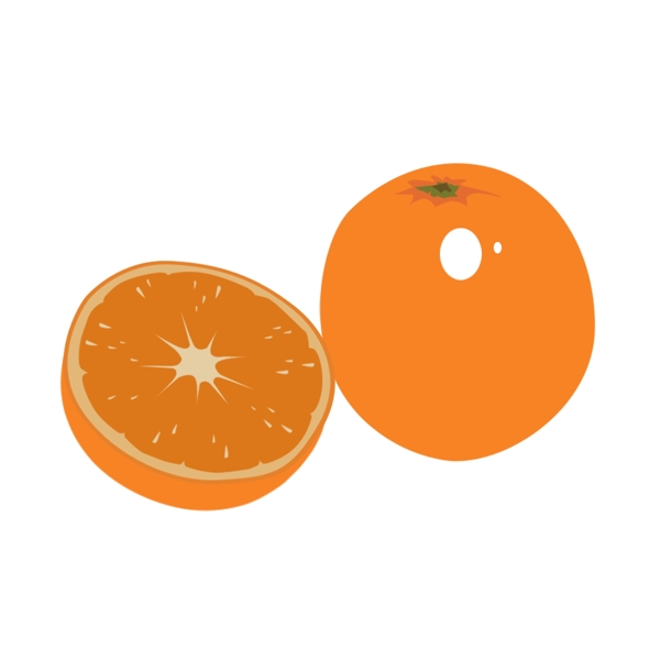 卡通橙子手绘水果