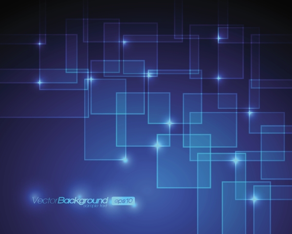 蓝色动感光线方形商务科技背景图片