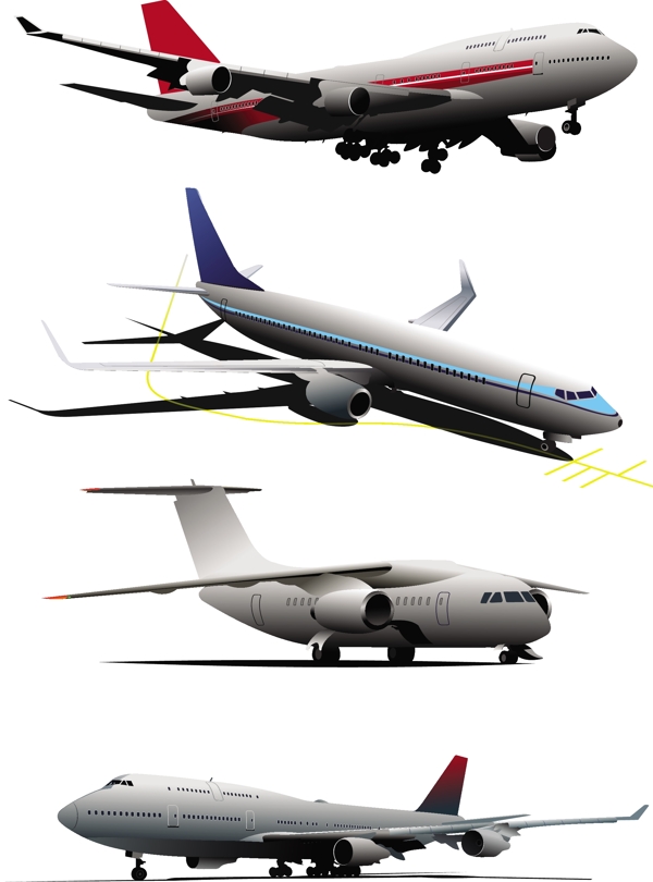 矢量多款飞机模型背景
