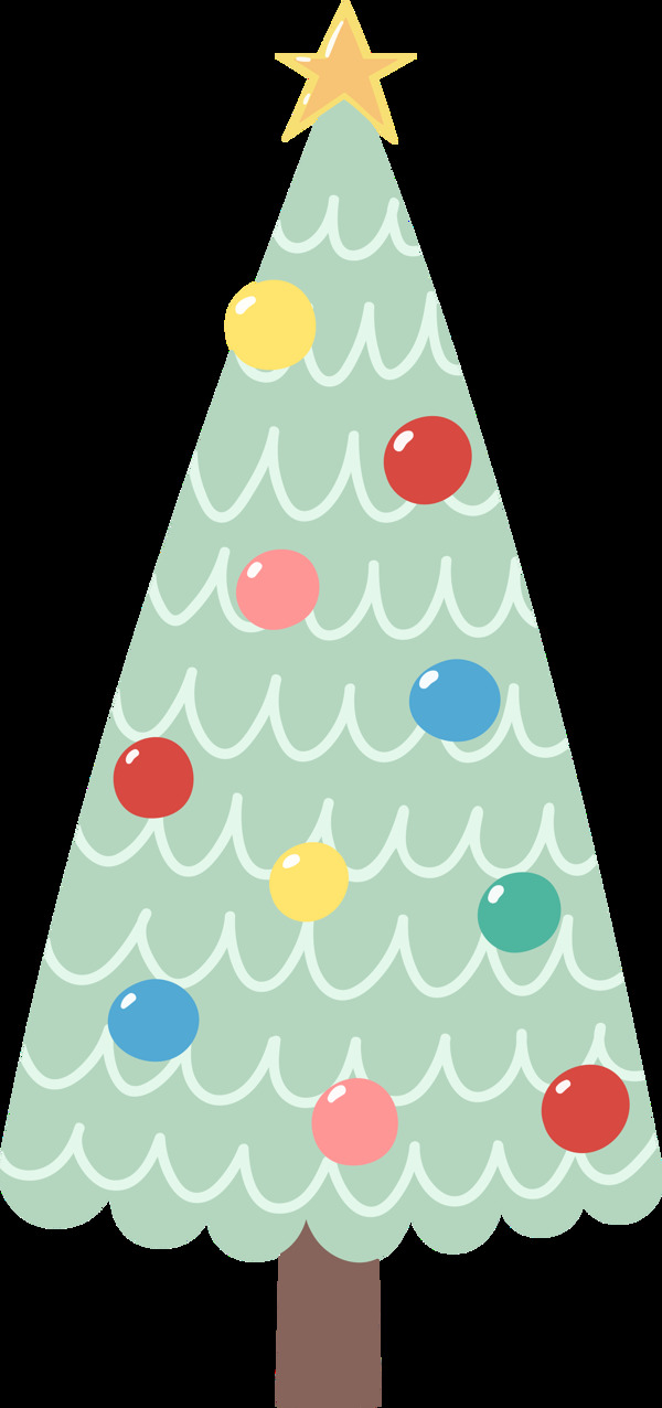 灯泡圣诞树圣诞节卡通透明素材