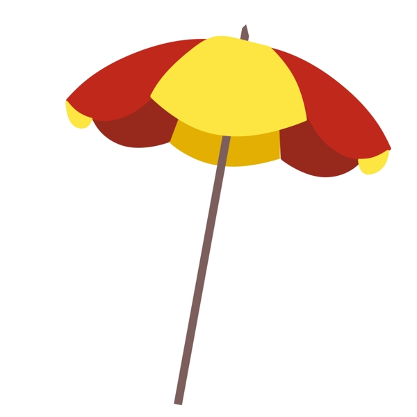 红黄色遮阳伞