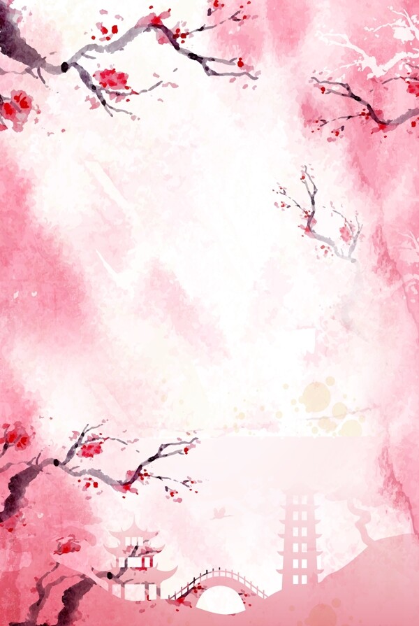 樱花节樱花树背景