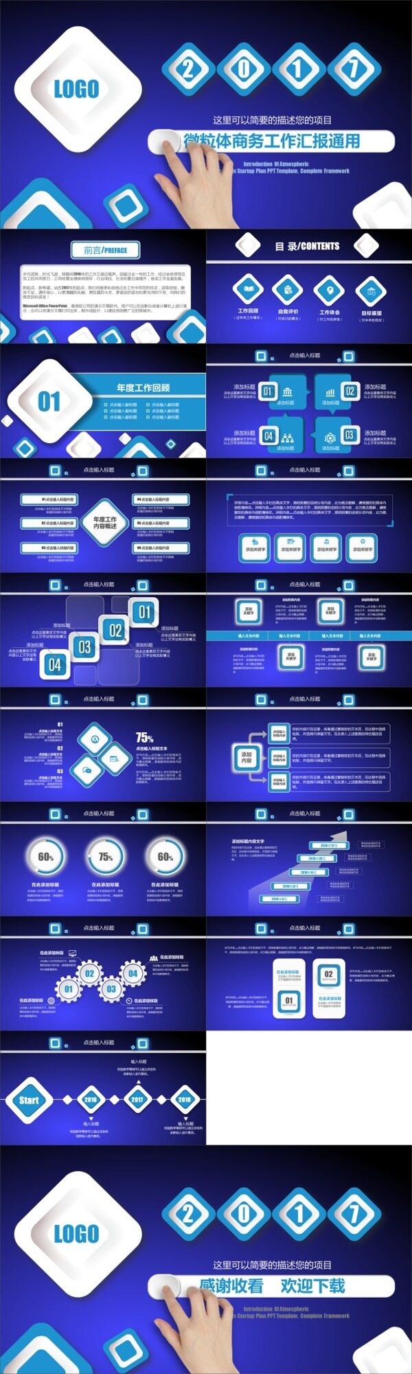 微粒体商务工作汇报通用ppt