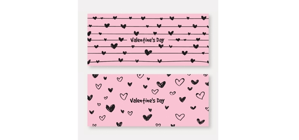 粉色爱心情人节元素海报设计