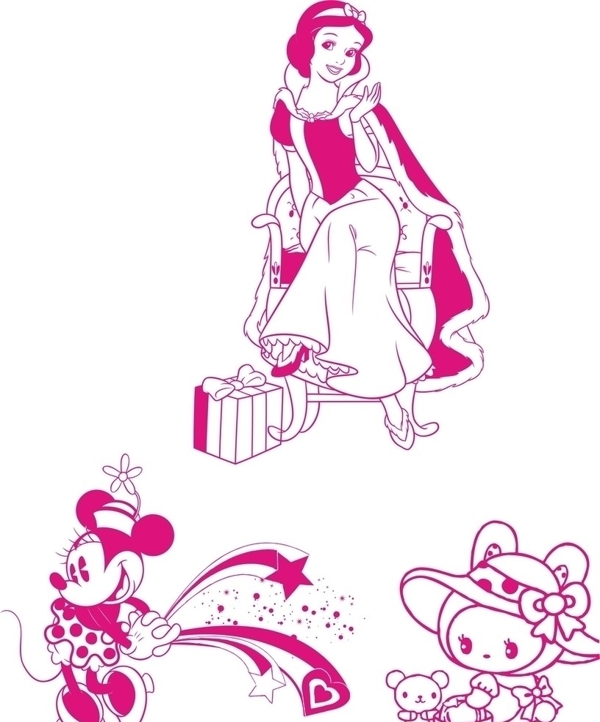 白雪公主米老鼠卡通白兔卡通小熊图片