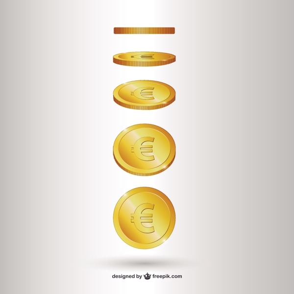 欧元硬币矢量图