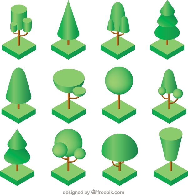 等距设计中的树类型