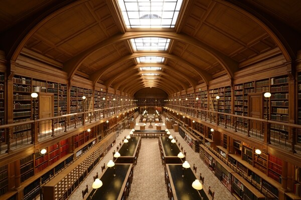 欧式大型图书馆图片