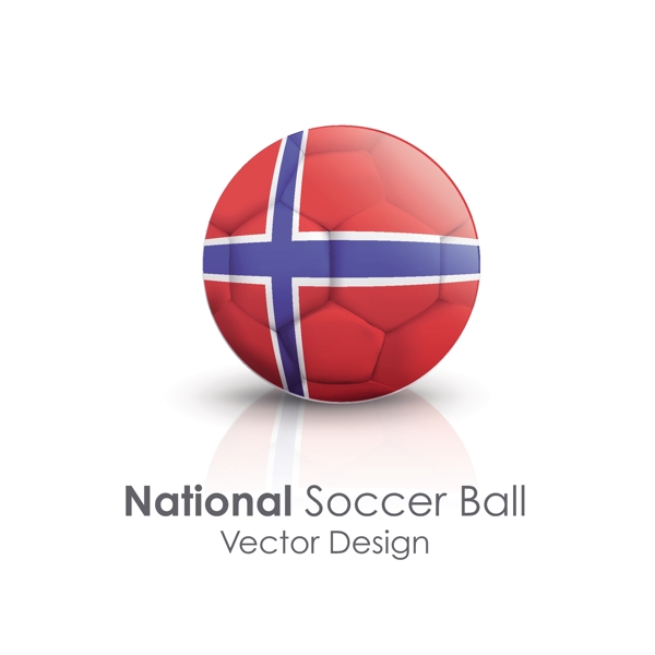 挪威国旗足球贴图矢量素材